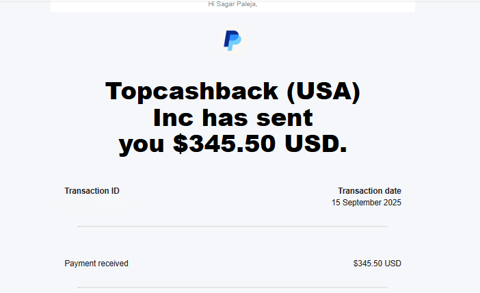 smartspendcode's tweet image. So many of you DMed asking what’s the best way to cash out from Topcashback and whether PayPal works, here’s my latest update 👇
📅 Date Requested: Sep 13, 2025
📅 Date Payment Made: Sep 15, 2025
✅ Amount credited to PayPal, and from PayPal it auto-credits to bank within a…