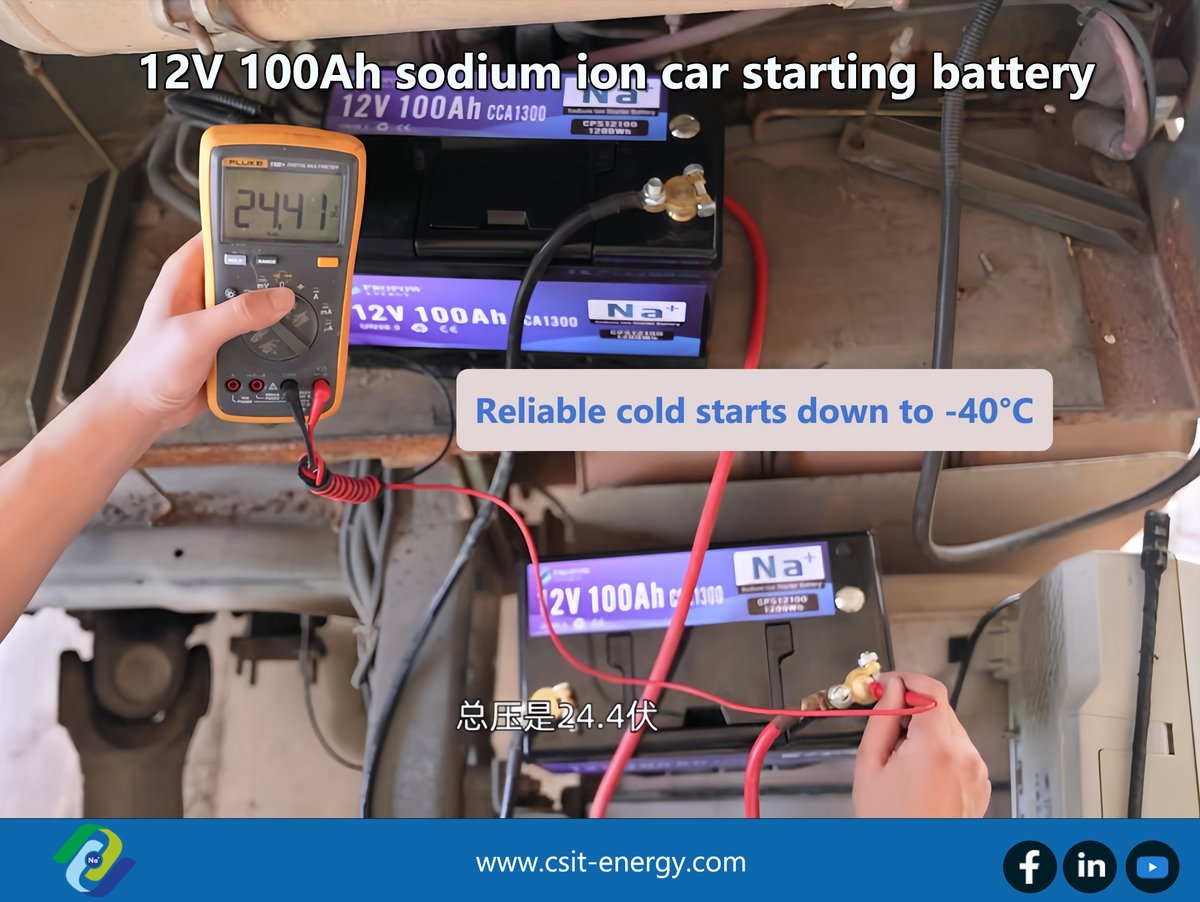 CSITEnergy's tweet image. Forget sluggish starts in freezing temps! Sodium-ion batteries deliver ‌instant ignition‌ at ‌-40°C‌—where lead-acid batteries lose 50% power by -10°C.
#Sodiumbattery
#sodiumionbattery
#sib #carstarting #newenergy