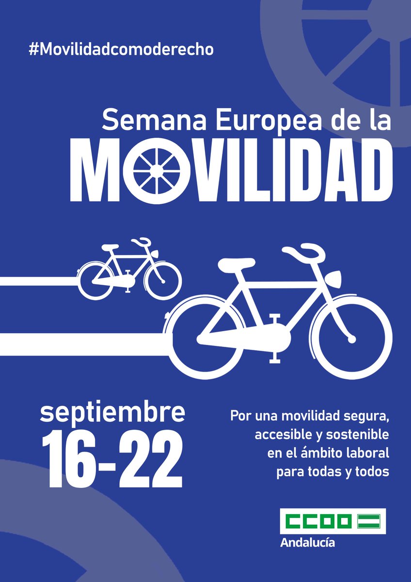 🚴‍♀️MOVILIDAD | Hoy comienza la Semana Europea de la Movilidad.
✊Desde CCOO defendemos una movilidad sostenible y útil para las personas trabajadoras.
📢Exigimos soluciones que palíen las dificultades que trabajadores y trabajadoras tienen al desplazarse a sus centros de trabajo⬇️