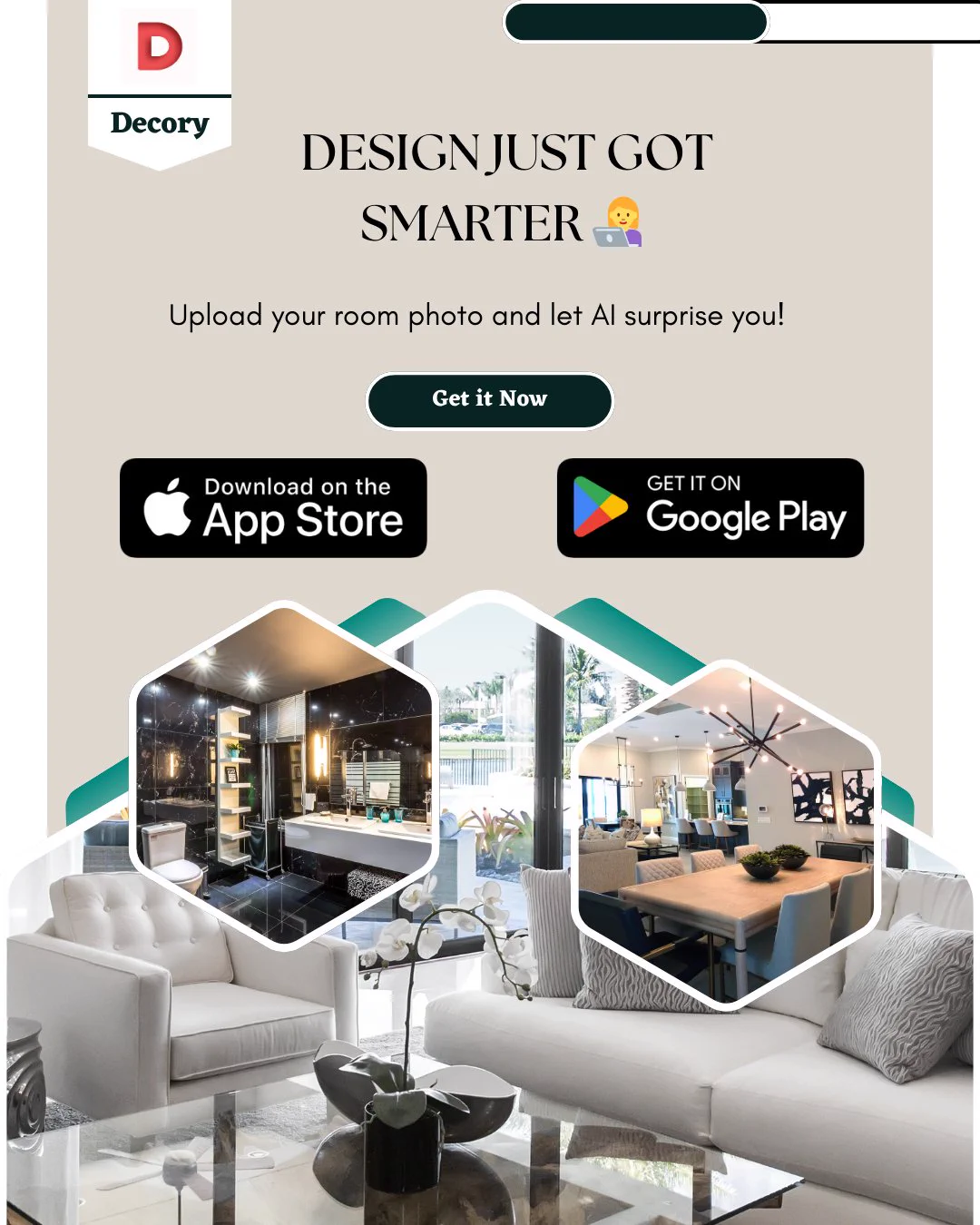 Design just got smarter 👩‍💻✨

Upload your room photo and let **Decory’s AI** surprise you with the perfect makeover! 🏡💡

👉 Try it now: [decory.ai](https://decory.ai/)

#HomeDesign #RoomMakeover #InteriorDesign #HomeDecor #AIinteriordesign #SmartDecor #RoomGoals #HomeGoals #DecoryAI