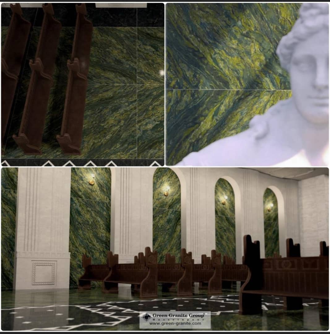 GreenGGroup's tweet photo. This design concept illustrates how our green granite can be applied to church architecture ，including floors, columns, and wall cladding.

🌐 https://t.co/BhY7vjJ0Bh
📧 sales@green-granite.com
📱 Whatsapp:
+98 919 3100780
📲 WeChat : wxid_g1v15m0m9gbc12 https://t.co/w6HXAfqD3j