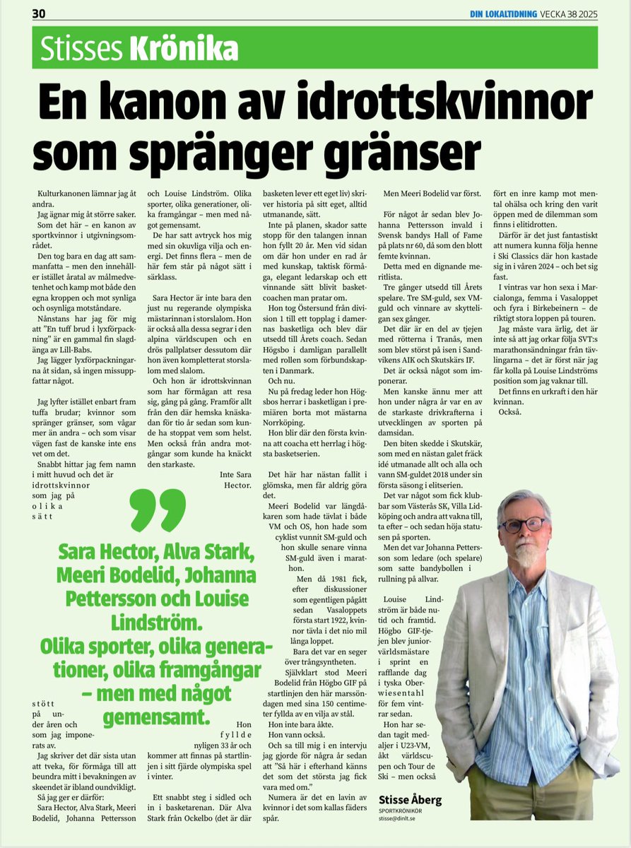 Veckans skrivinsats i Din Lokaltidning.
dinlt.se