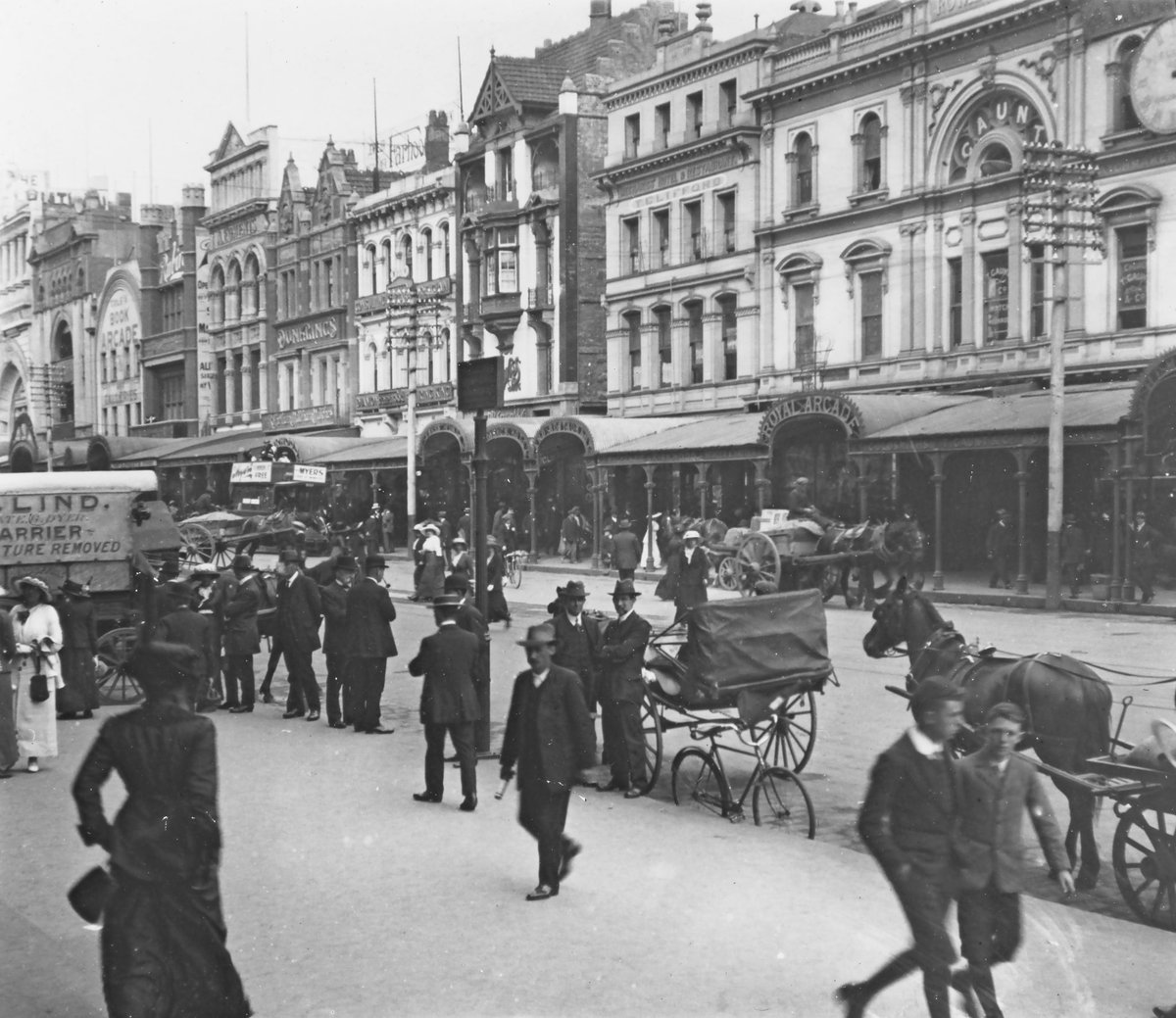 It’s heartbreaking to think how many of the buildings in this 1910 photo—once lining Bourke Street with such intricate facades &amp; proud Victorian detail—have been lost. Each demolition erased layers of stories, its rhythm &amp; charm. Today we feel the absence of the city’s character.