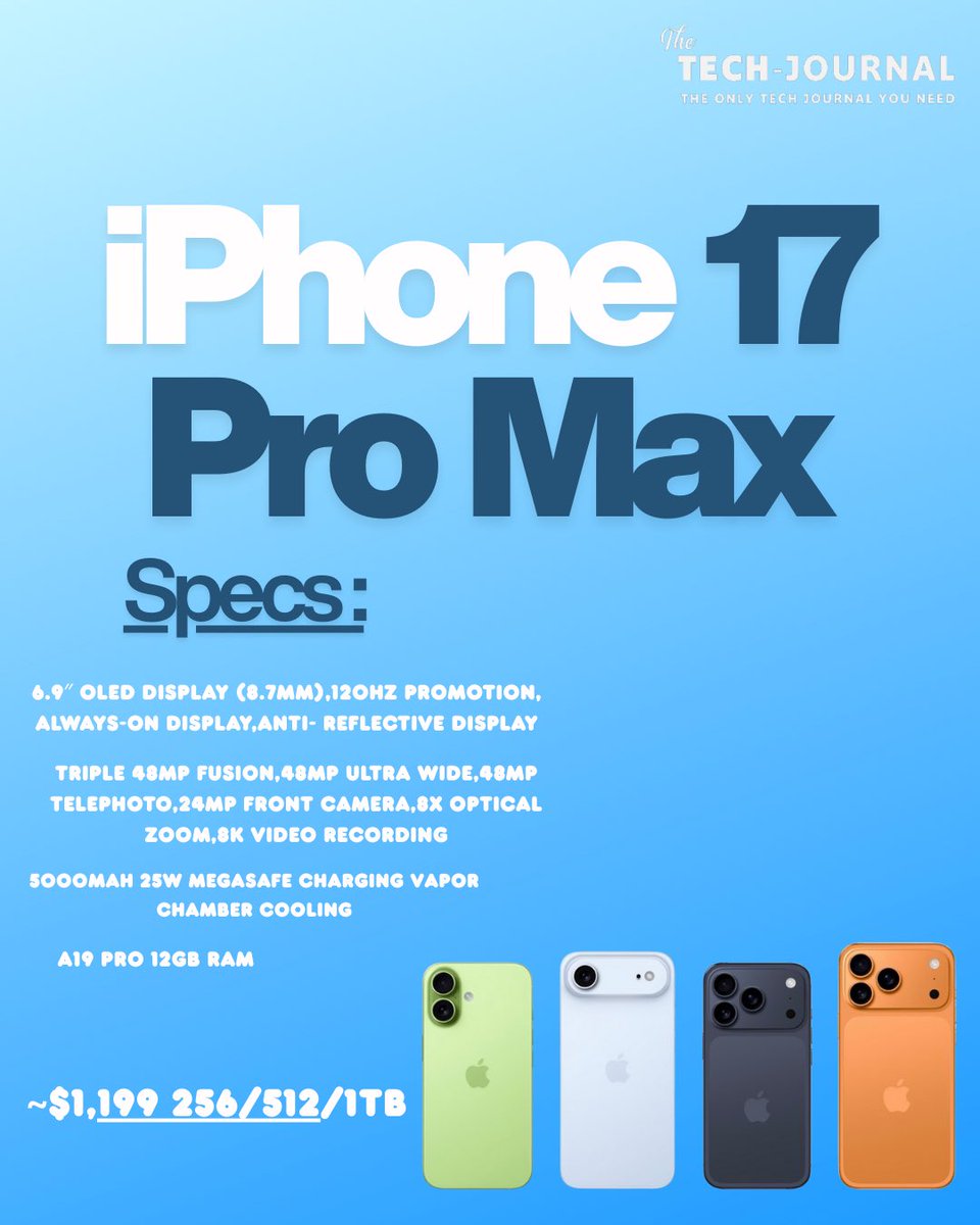 TheTechJournal4's tweet image. The iPhone 17 Series is here 🚀📱
But the big question: Which model should you buy? 🤔
We’ve broken it down in our new blog 👉 

thetechjournal.in/iphone-17-seri…

#iPhone17 #AppleEvent #TechJournal #techevent #techlovers #thetechnews