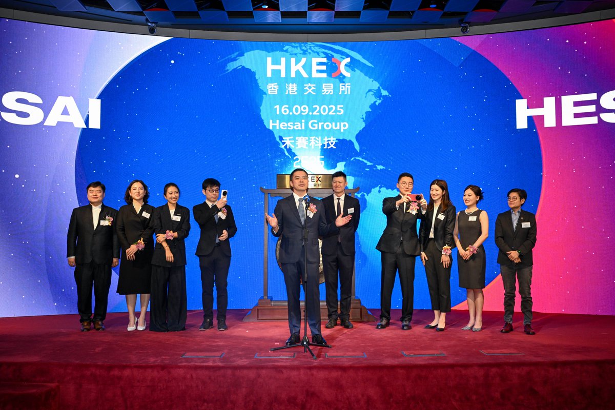 HKEXGroup's tweet image. Congratulations to Hesai Group (2525) on their debut at HKEX today! Hesai is a leading provider in light detection and ranging (LiDAR) solutions, developing #LiDAR products that power advanced driver-assistance systems and automation across a wide range of applications.