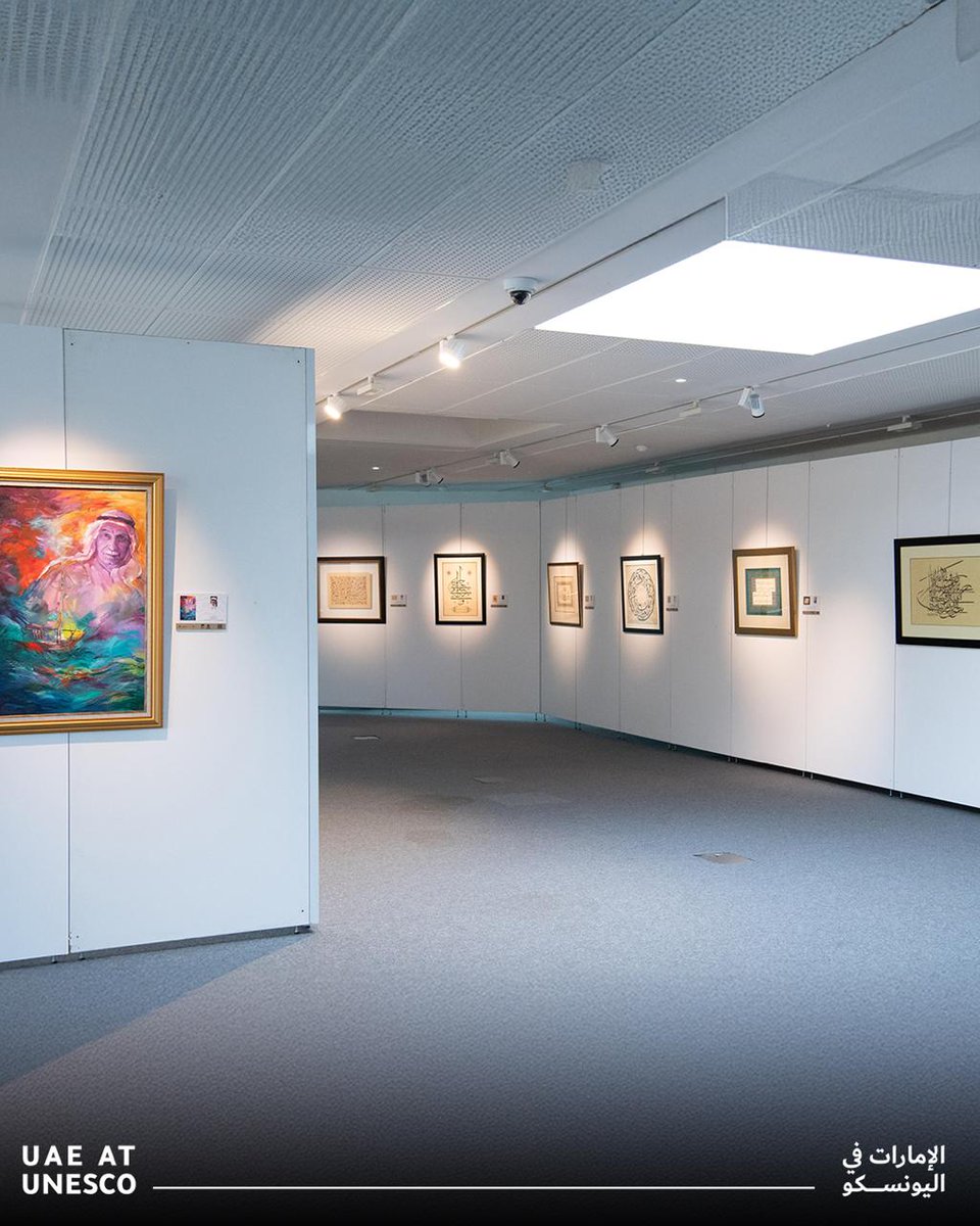 Celebrating 100 years since the birth of Emirati poet Sultan Bin Ali Al Owais, the exhibition “Words Enchanted by Beauty” was inaugurated at UNESCO headquarters showcasing art from around the Arab world.