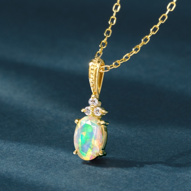 【H】BIZOUX ビズー　オパール　K10YG ネックレス　エキューム H】BIZOUX ビズー オパール K10YG ネックレス エキューム