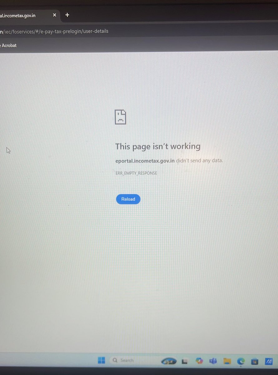 Dr_Chinns's tweet image. Dear @IncomeTaxIndia 
The site eportal.incometax.gov.in is not working for the past two days. 
I tried changing 3 browsers, deleted the cache and tried again, but still not working.