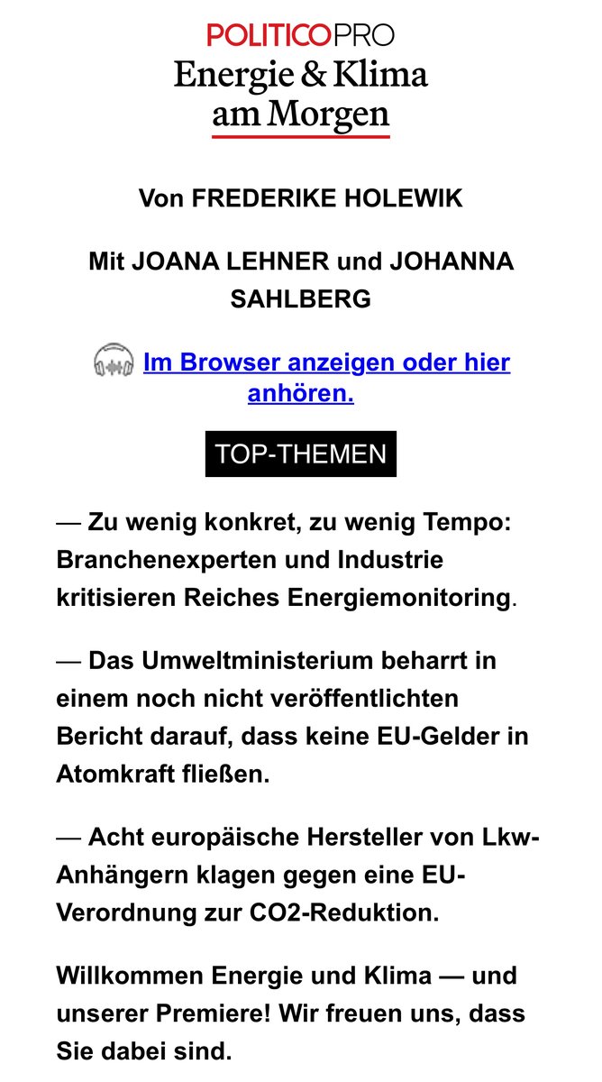 Jürgen Klöckner (@herrkloeckner) on Twitter photo Premiere von Energie & Klima! Heute um 6 Uhr ging die erste Ausgabe des Teams von <a href="/Josh_Groeneveld/">Josh Groeneveld</a>, <a href="/fholewik/">Frederike Holewik</a>, <a href="/JoanaAvion/">Joana Lehner</a> & <a href="/SahlbergJohanna/">Johanna Sahlberg</a> raus, unter anderem zum #Energiemonitoring und einem bislang unveröffentlichten Bericht aus dem Umweltministerium zur Atomkraft (mit Premiere von Energie & Klima! Heute um 6 Uhr ging die erste Ausgabe des Teams von <a href="/Josh_Groeneveld/">Josh Groeneveld</a>, <a href="/fholewik/">Frederike Holewik</a>, <a href="/JoanaAvion/">Joana Lehner</a> & <a href="/SahlbergJohanna/">Johanna Sahlberg</a> raus, unter anderem zum #Energiemonitoring und einem bislang unveröffentlichten Bericht aus dem Umweltministerium zur Atomkraft (mit