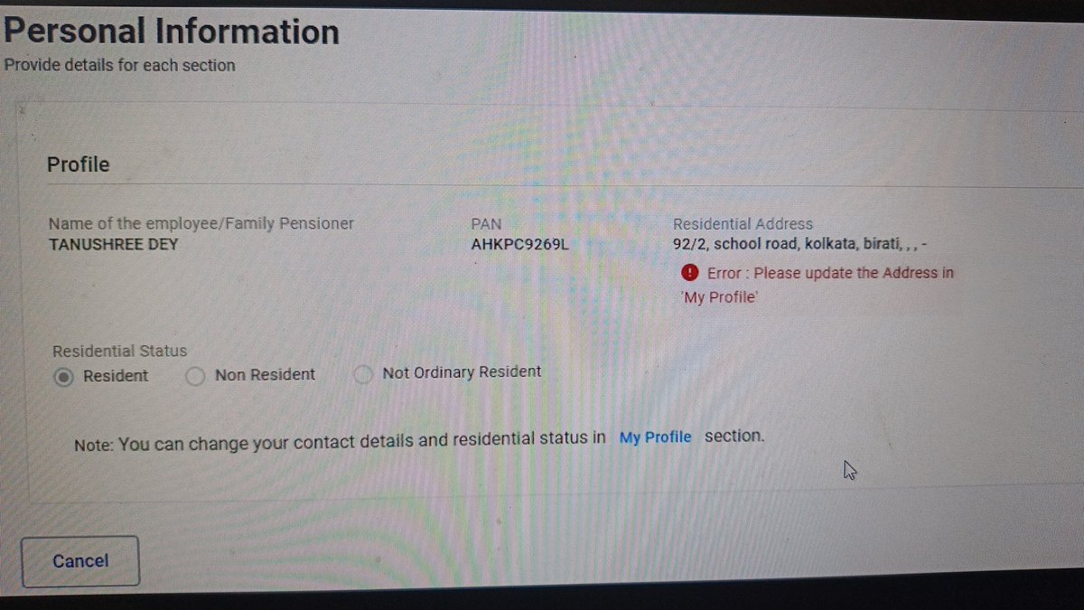 RashiCapital's tweet photo. @IncomeTaxIndia @Infosys @FinMinIndia issue is coming to file 10E form, mailed the details to ORM, auto filled address error updated just 15 minutes ago, all cookies &amp; temp file delete, still facing the same problem. https://t.co/dFiqTFy2C7