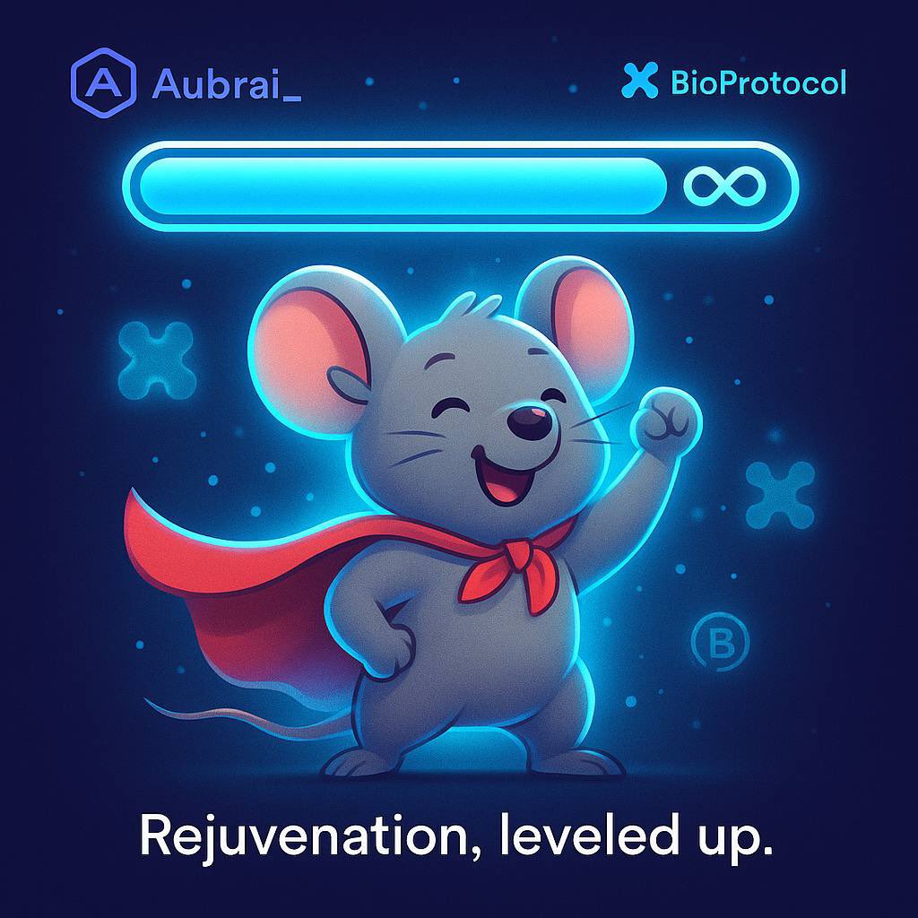 kengdaica's tweet photo. Middle aged mice.
Multiple interventions.
Additive effects never seen before.

@Aubrai_ proved rejuvenation is no longer an if, it’s a how far.

@BioProtocol turns that proof into onchain assets, so the path from lab to liquidity is wide open.

#Virtuals #KaitoYaps #Soniclab 
#VirtualProtocol  #BioProtocol