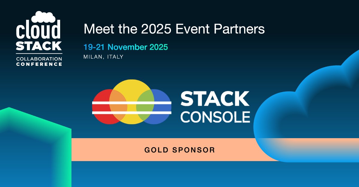 CloudStack's tweet image. We are pleased to share the latest sponsor of #CloudStackCollab - @stackconsole!
Stack Console is a powerful, fully integrated cloud management platform that integrates with Apache #CloudStack.
Learn more about the company!
👉 stackconsole.io
