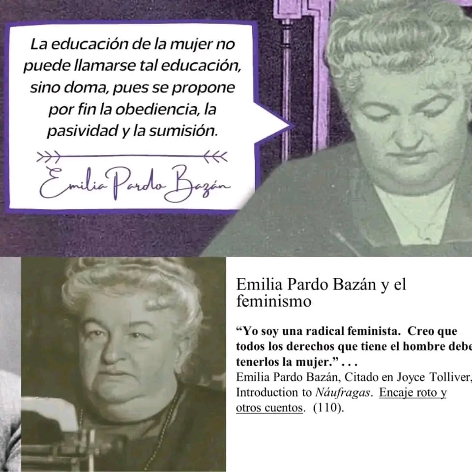 "YO SOY UNA RADICAL FEMINISTA. 

Creo que todos 
los DERECHOS 
que tiene el HOMBRE 
lo tengan la MUJER”

#TaldiaComoHoy  nacía Emilia Pardo-Bazán defendió los derechos d las mujeres y el #feminismo. 

Reivindicó la educación de las #mujeres 

#CiomparteCultural  #PardoBazán