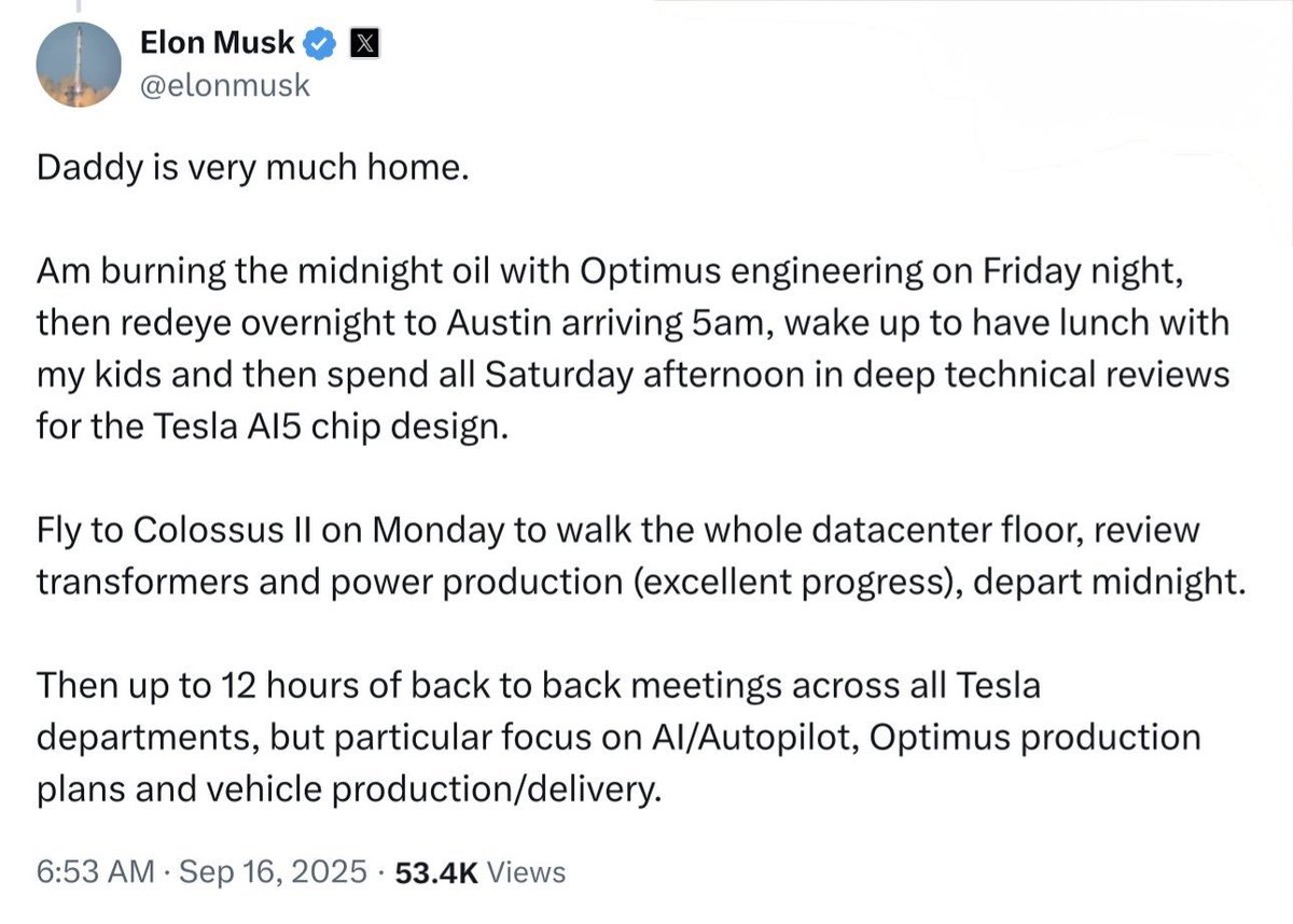 BasedBeffJezos's tweet image. If you think you're having a locked in Fall, here is Elon's: