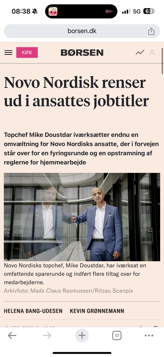 berg_bernt's tweet photo. Novo Nordisk nye CEO skal ha kred for at tør ta grep: redusére arbeidsstyrken med 9000 forrige uke, ansettelsestopp og forbud mot hjemmekontor.

Men Magic Mike hviler ikke: idag ryddes det i mellomleder titler✅ https://t.co/N4ceb0MUFd