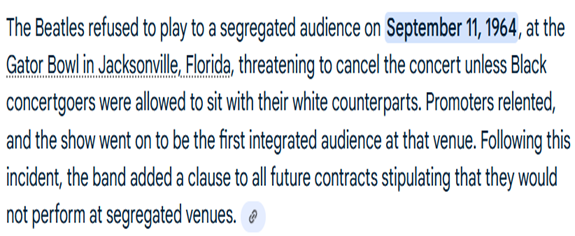 At the peak of Beatlemania... The Beatles REFUSED to play to "Segregated" audience of Blacks &amp; Whites.. The organisers relented.. The bastards of Indian cricket have no honour, no conscience, they are just pigs for money &amp; brainless coolies.. x.com/mediacrooks/st…