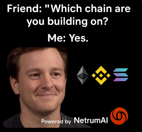 MoonSiley01's tweet photo. Friend: “Which chain are you building on?”
Me: “Hm...yes.”
Multi-chain made simple.
Powered by NetrumAI
#NetrumAI #SmartContracts
@netrum_ai https://t.co/bZzoLPD15b
