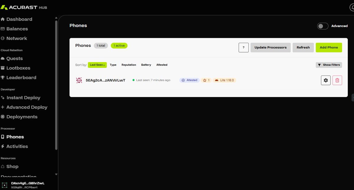 yonienugraha's tweet image. Easy and clearly to added processor with @Acurast 

#DePIN #UnstoppableCompute