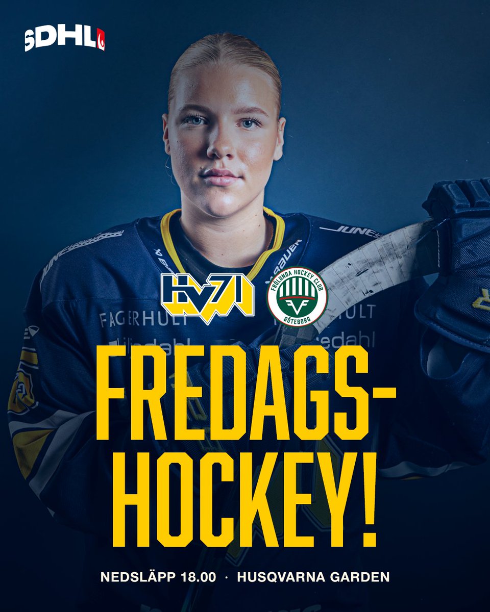 HV71's tweet image. Fredagshockey i Husqvarna Garden! 🔥

Nu på fredag möter HV71 Frölunda HC – säsongens första publikmatch för damlaget!

Säsongen 2025/2026 satsar vi extra på fem utvalda hemmamatcher för damlaget – ett initiativ från SDHL för att öka publiktillströmningen i ligan. Målet är att nå…