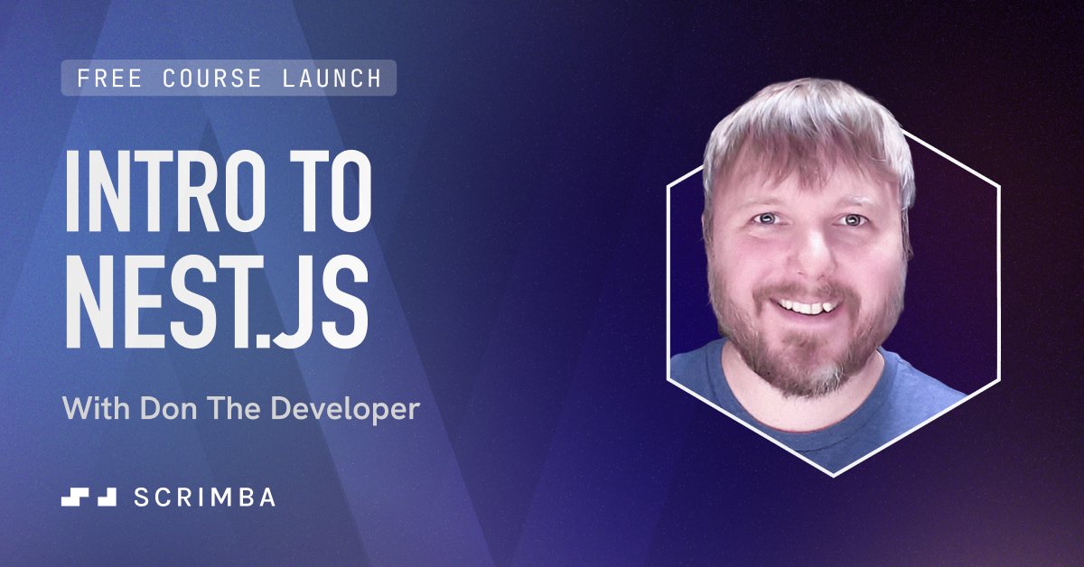 A brand new, free course just launched 🚀

Learn Nest.JS with <a href="/thedonofcode/">DonTheDeveloper</a> while building the DevMatch profile feature, a dating app for devs❣️ Master controllers, services, modules, decorators, pipes, guards, exception handling and more.

👉 scrimba.com/intro-to-nestj…