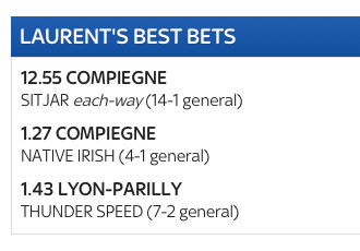 🥳Nice bonus already with NATIVE IRISH 💥💥💥who bolts up in race 2 at Compiègne. 

Can THUNDERSPEED bring the treble ? 

Sitjar 14/1 ✅      .  . 
Native Irish 4/1 ✅
Thunderspeed ???