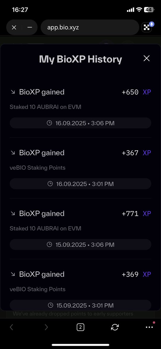 hngcsn63206850's tweet photo. Update on day 19: 
- Got 367 #XP from stake 500 $BIO lock max 
- Got 650 #BioXP from stake 10 $AUBRAI
Sum 1017 XP on day 19. XP points decreased by 10% compared to yesterday.
Total 30803 XP.
===================================
Total XP decreased compared to yesterday, maybe the @BioProtocol is controlling XP points gradually to avoid inflation or too much increase.

I also read that some people had their XP revoked for cheating. #Dev $BIO is listening and taking action to protect real users, the people who create real quality articles.

Keep yap every day, create unique value and trust dev tools.
===================================

We are too early, join and create value with
@BioProtocol

#Zero to #Hero , let's go!!!!!!!!!!!!!!!!!!!!!      

#DeSci #Crypto #Web3 #BioProtocol #BioXP