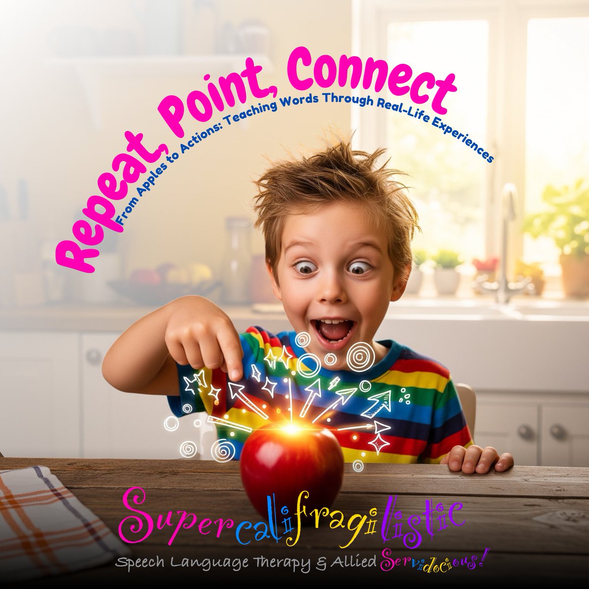 SuperTherapy's tweet image. 🍎 Real objects = real learning!
Name it 🗣️, repeat it 🔁, interact with it 🙌.
Kids build vocab faster when words connect to the world 🌎✨.
#speechtherapy #languagedevelopment #buildingvocabulary