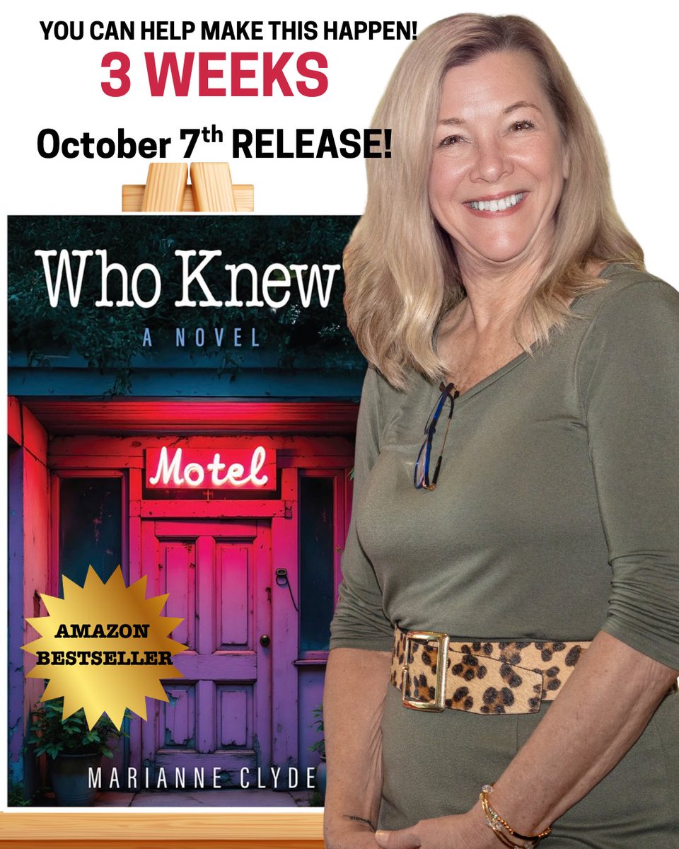Be among the FIRST to answer the question "WHO KNEW?""

The countdown is ON! You can help make this book an instant Bestseller, by purchasing my debut novel on October 7th! OR just drop a YES in the comments and I will personally send you the link as soon as I have it!