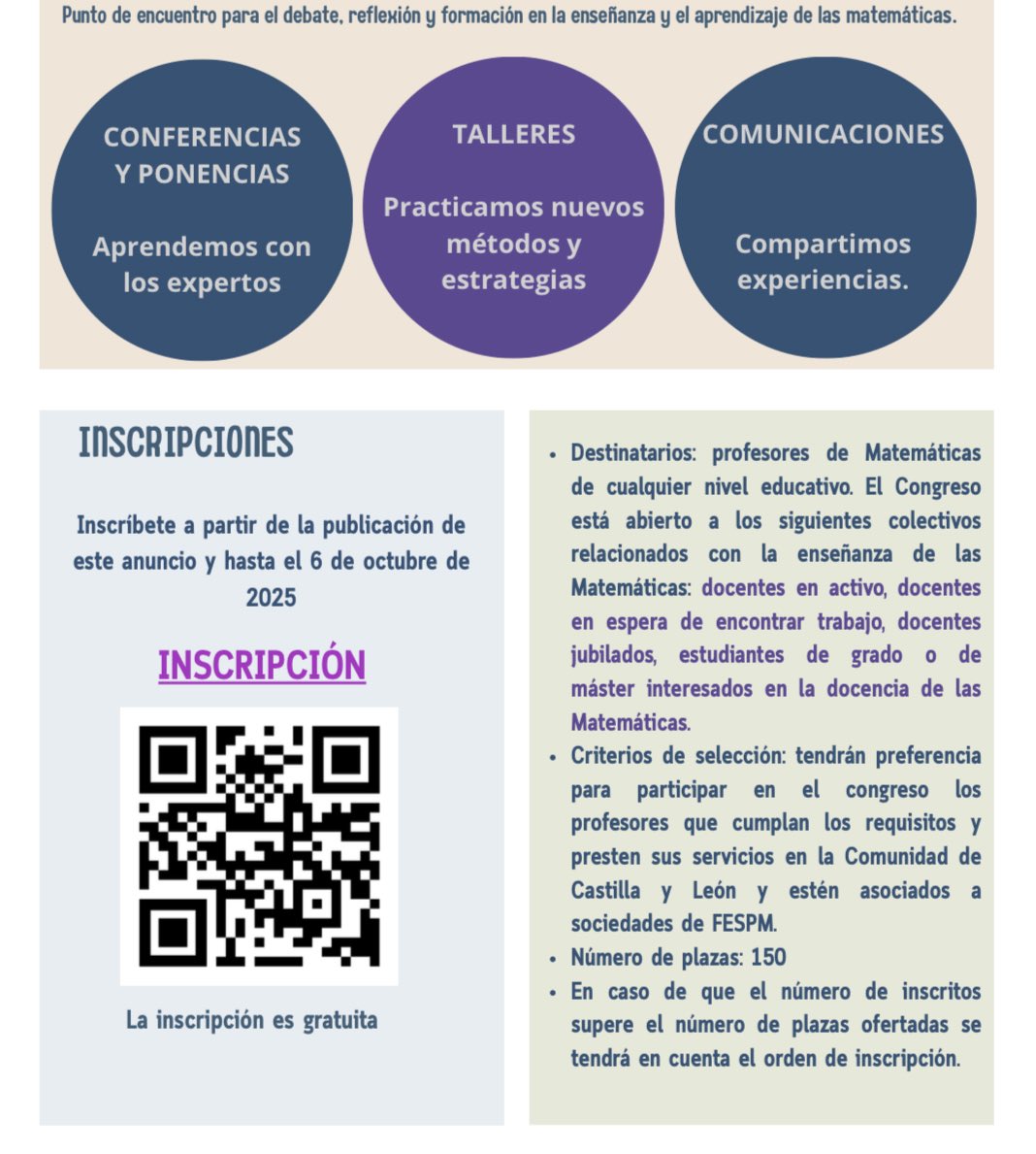 Ya puedes inscribirte en el XVI #Congreso Regional de Educación Matemática y V Jornada de GeoGebra en Soria, 7 y 8 de noviembre. 
Matemáticas, más de lo que te imaginas.

<a href="/Socylem_cyl/">@socylem_cyl</a> <a href="/socylemva/">Socylem Valladolid</a> <a href="/socylemsalaman1/">socylemsalamanca</a> <a href="/socylemBurgos/">SOCYLEM BURGOS</a> <a href="/SocylemPalencia/">Socylem Palencia</a> 

educa.jcyl.es/es/temas/calid…
