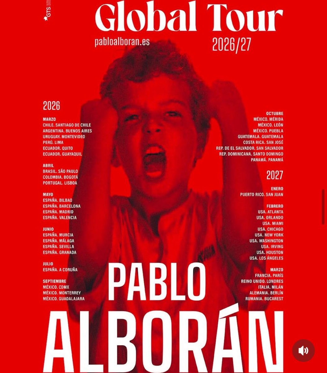 Y acá está la publicación de abril en que se anunciaba a Uruguay en marzo, pueden explicar por qué de repente desapareció? <a href="/AlboranTeam/">Equipo Alborán</a> <a href="/pabloalboran/">Pablo Alborán</a>