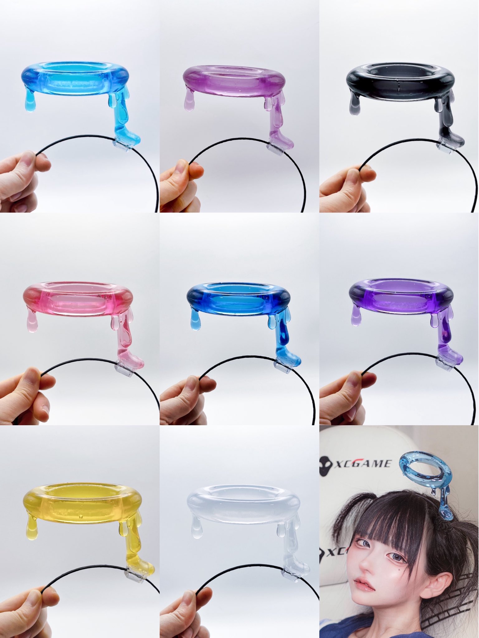 リリコラム 天使の羽カチューシャ ほんのり乳白の羽×水色の輪