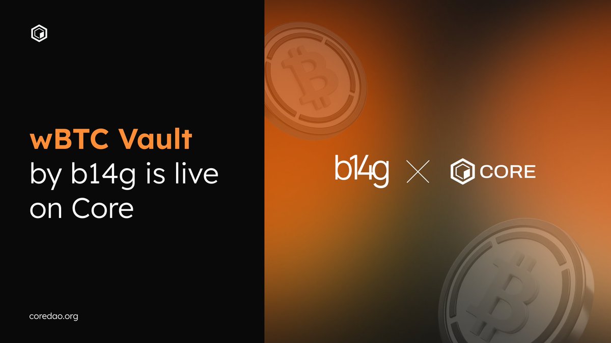 1/ You can now earn ~8.7% APY on WBTC. 🦾 The new @b14g_network WBTC vault  is live! One of the highest paying Bitcoin yields in all of DeFi, only  available on Core.