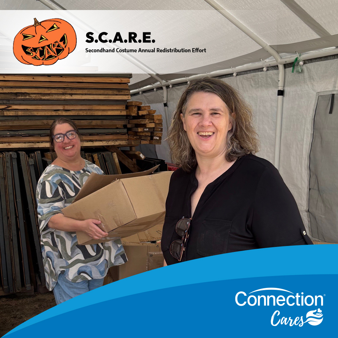 ConnectionIT's tweet image. Connection employees recently volunteered with the amazing team at S.C.A.R.E. (Secondhand Costume Annual Redistribution Effort) sorting donated Halloween costumes, and what a day it was! 

#HalloweenJoy #Volunteer #SCARE #ConnectionCares