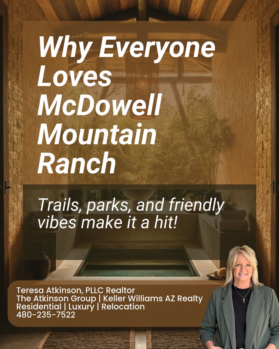 AtkinsonArizona's tweet image. Why is McDowell Mountain Ranch turning heads in Scottsdale? 🏞️ With a mix of trails, parks, and a warm community vibe, it's perfect for first-timers and those looking to adjust their space. Curious if it fits your lifestyle? Comment below! #ScottsdaleLiving