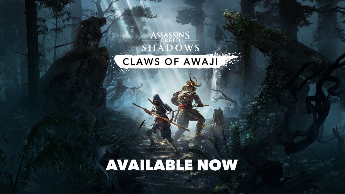 assassinscreed's tweet photo. The Claws of Awaji expansion is available now! Embark on a new adventure as Naoe and Yasuke and travel to the mysterious Island of Awaji beyond Osaka Bay.

Enjoy!

#AssassinsCreedShadows https://t.co/5kW1sDnqrr