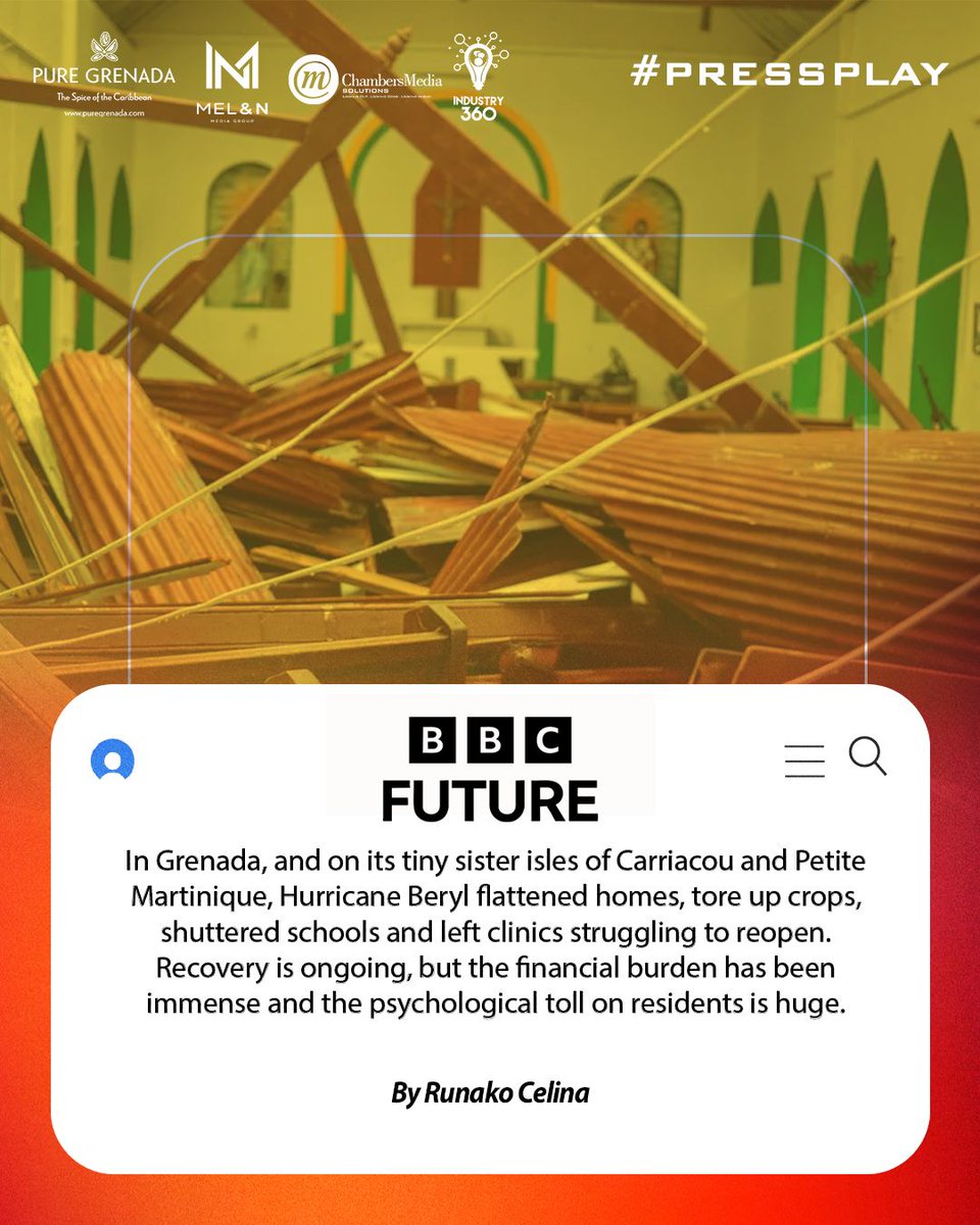ChambersMedia_'s tweet photo. A year after Hurricane Beryl, Grenada's defiant Carnival traditions are fueling its climate resilience.

A brilliant piece by Runako Celina explores how the instinct to resist, rebuild, and endure is key. #Spicemas2025 #BBCFuture #Grenada

Read more: https://t.co/ncCR9NfhHG https://t.co/qnJr6F7UMl