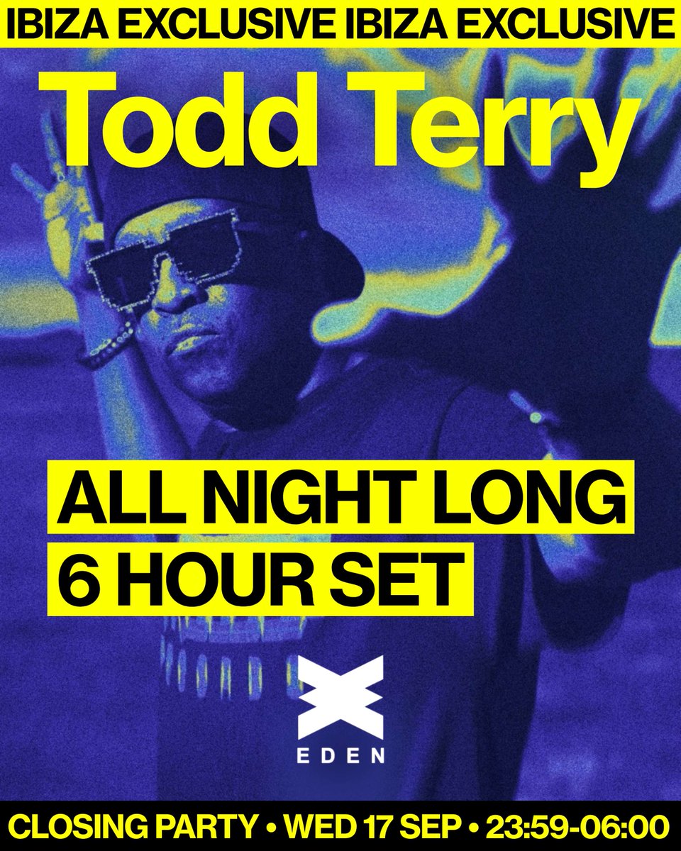 djtoddterry's tweet photo. Whatever it takes, plane, boat, or swim #closingparty #ibizastyle SIX hour set @djtoddterry : @FreezeRec Project at @eden_ibiza Wednesday, September 17th #toddterry #housemusic #djlife #ontour #ibiza
Reservations: https://t.co/dnjOwpiQwr https://t.co/Xmo14v8pGM