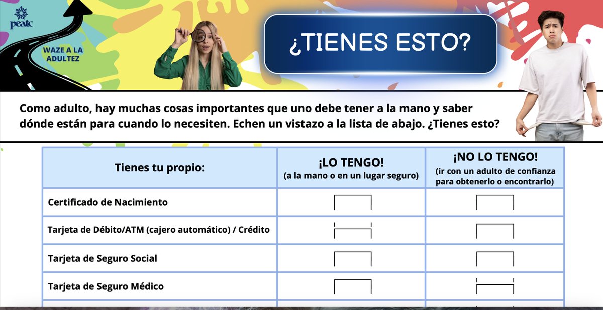 parentcenterhub's tweet image. WAZE to #Adulthood-

Do You Have It?

As an adult, there are a number of important #Documents &amp;amp; #Info you should have close by so you know where they are when you need them. Available in Spanish 
#TransitionToAdultLife
 peatc.org/wp-content/upl…