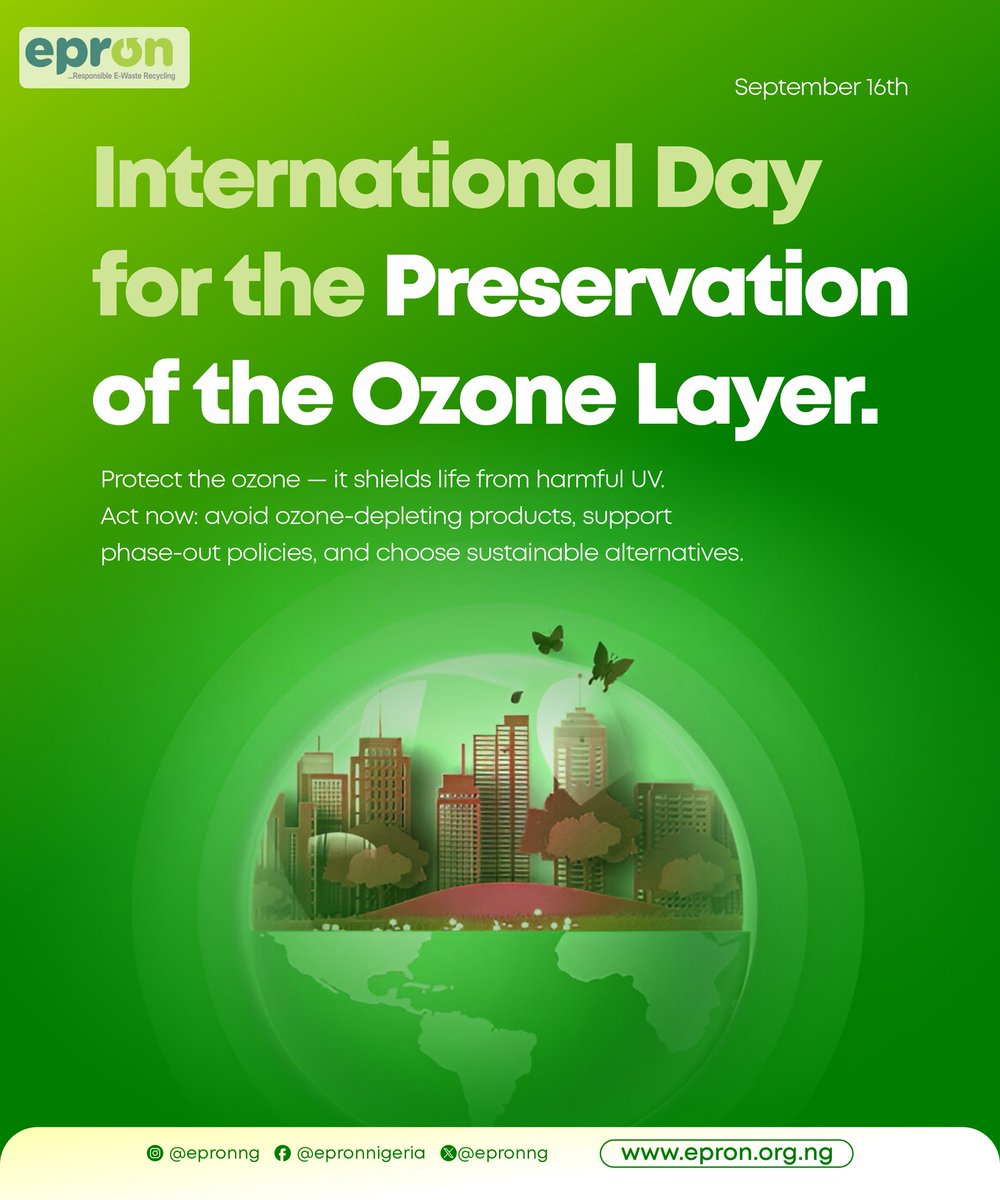 Today, we celebrate the International Day for the Preservation of the Ozone Layer! 🌍💫

At EPRON, we're committed to protecting our planet by managing e-waste responsibly. Our mission aligns perfectly with the goal of safeguarding the ozone layer.

#Epron #ozoneday #ozonelayer