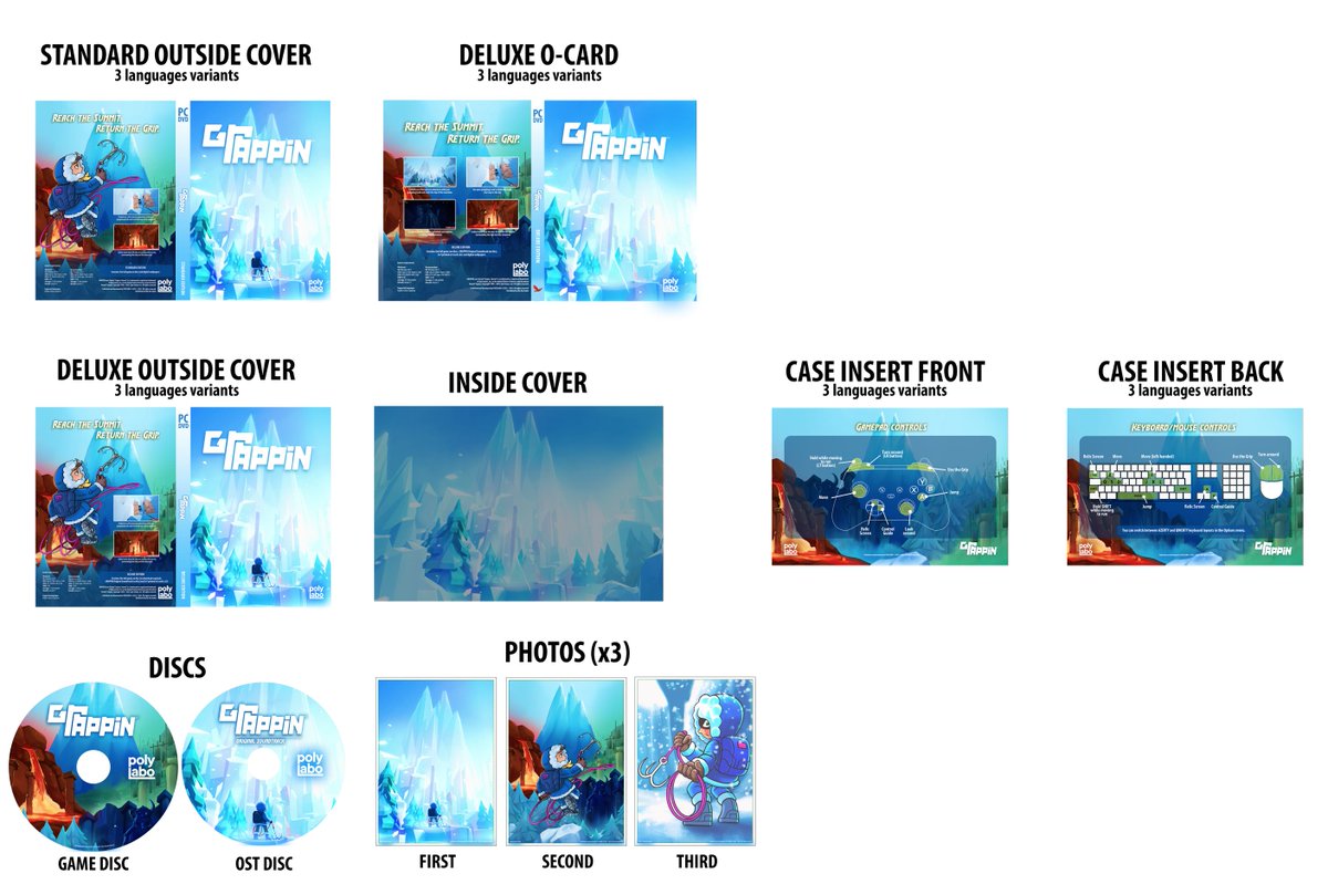 GRAPPIN goes physical and celebrate the artists who contributed to the game over the years. 

GRAPPIN Deluxe Edition includes many goodies, including a Soundtrack CD and art cards created by artists <a href="/JamesTurner_42/">James Turner</a>, <a href="/ima_1966/">今村孝矢 / Takaya Imamura</a> and <a href="/CerenGunes/">Ceren / ジェレン 🌸</a> 

Of course - no download required!