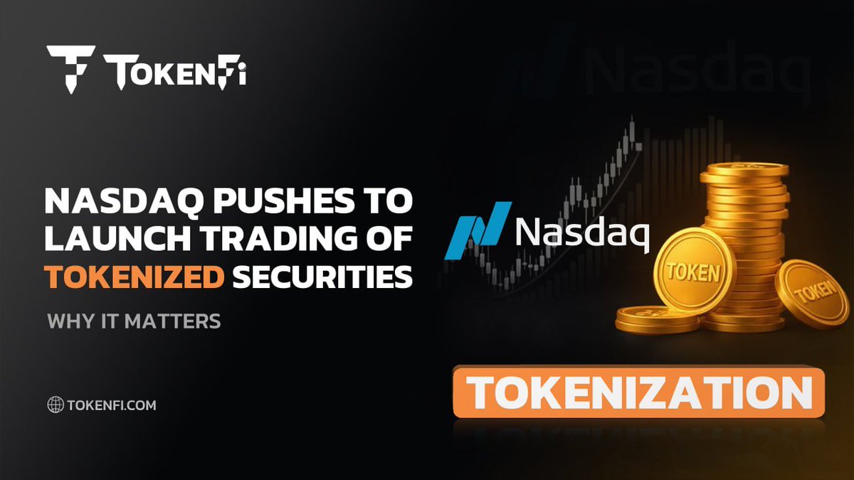 Nasdaq just filed with the SEC to list and settle tokenized securities on its main exchange.

If approved, it would be the first time tokenized stocks and ETPs hit a major U.S. exchange.

Learn more in TokenFi's latest blog 📰👇
blog.tokenfi.com/nasdaq-pushes-…