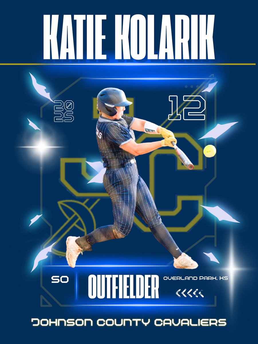 Next for the Johnson County Softball 2025 -2026 Roster. 

Returning for her Sophomore Season:  #12 Katie Kolarik from Overland Park, KS! !