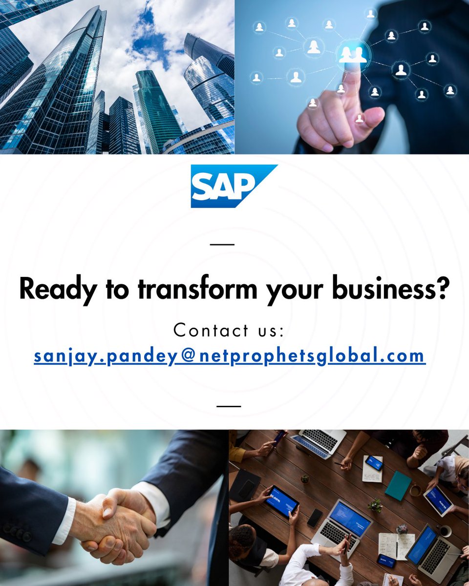 npglobal's tweet image. 🚀 Reimagine your business with SAP AI!
Automate tasks, make smarter decisions &amp;amp; drive innovation to stay ahead in the digital era. 🌐✨
👉 Connect with us: sanjay.pandey@netprophetsglobal.com

@SAP 

#SAPAI #DigitalTransformation #FutureOfWork #NetProphets