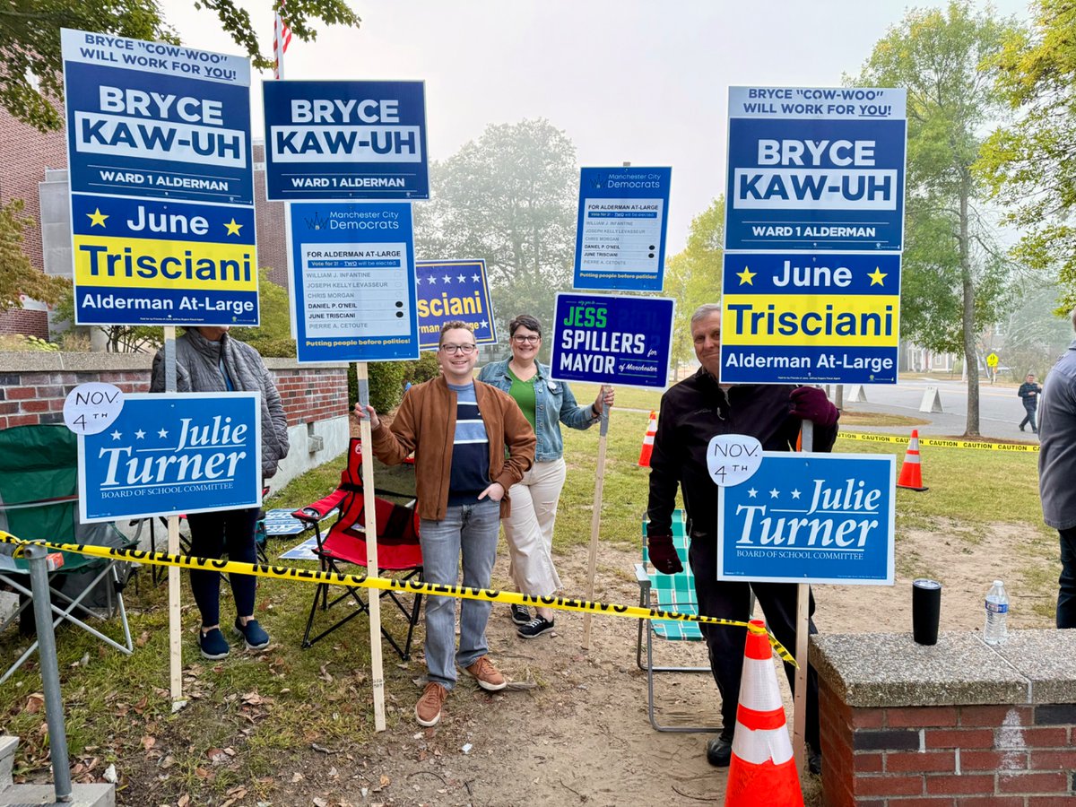 Bryce Kaw-uh (@bryce4mht) on Twitter photo It’s election day, and we’re out here bright and early! Make sure you get out and vote! #MHT #NHPolitics It’s election day, and we’re out here bright and early! Make sure you get out and vote! #MHT #NHPolitics