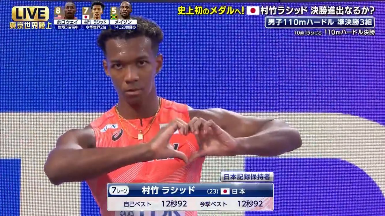 ネテロ会長と、おまけ 東京世界陸上】男子110mハードルの村竹ラシッド選手のポーズが