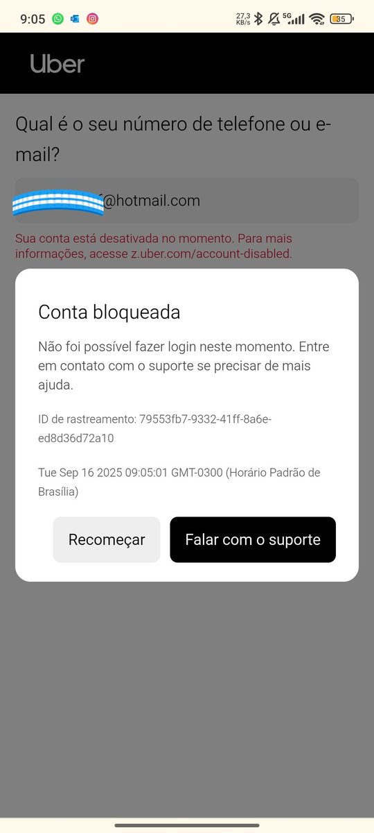 Bekss1895's tweet photo. Era só o que me faltava, @Uber_Brasil da uma ajuda aí pq não estou conseguindo nem entrar em contato com o suporte de vcs https://t.co/fbkz7XENw2