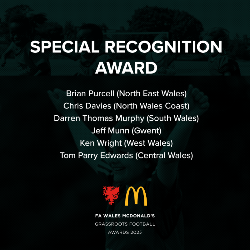 FAWales's tweet photo. Celebrating the unsung heroes of grassroots football 👏

Llongyfarchiadau to our remaining FAW McDonald’s Grassroots Awards regional winners 🏆