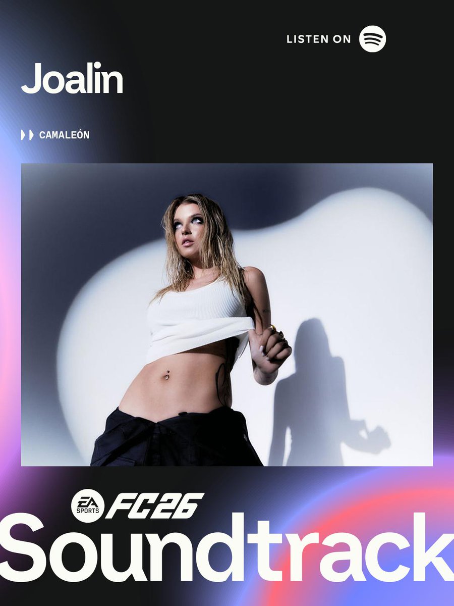 JoalinLSource's tweet image. Camaleón, a música da Joalin, está presente no jogo FC26! Antigamente chamado FIFA o jogo é bastante popular. As adms estão muito orgulhosas da nossa menina 🤍