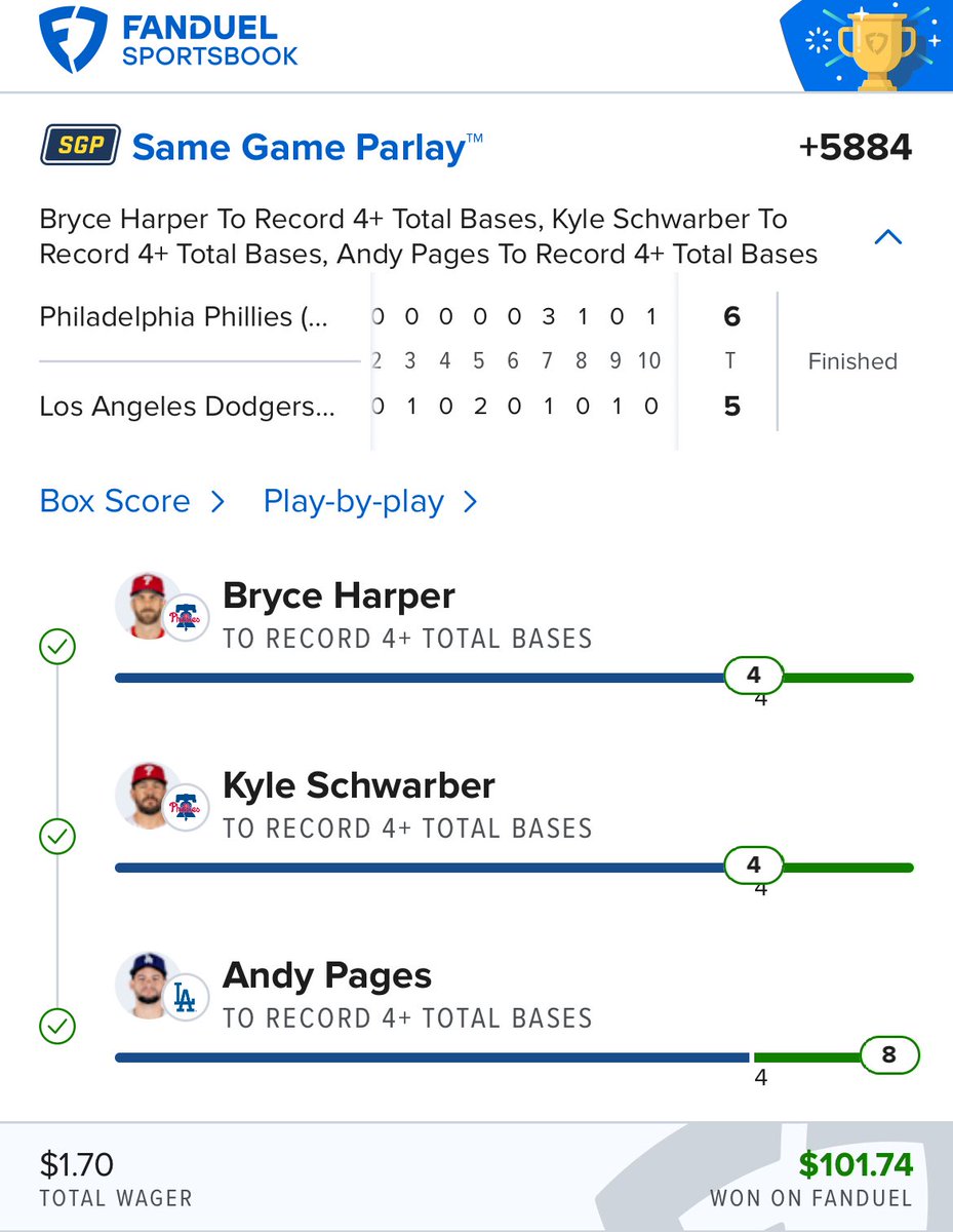SportCapitalM's tweet photo. MLB SGP Parlay winners 😎💰💰💰😎 https://t.co/MLDuLrIC1H