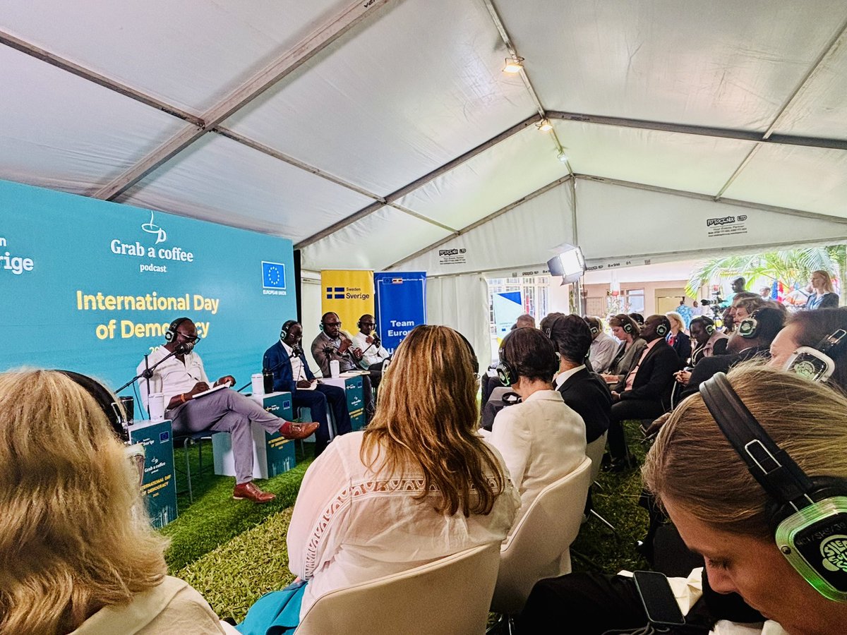 <a href="/SwedeninUG/">Embassy of Sweden in Kampala</a> and <a href="/GrabACoffeePod/">Grab a Coffee Podcast</a> hosting live podcast on the International Day of Democracy! #democracy #HumanRights